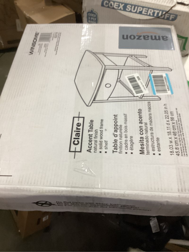 Condition photo showing New/Like New for Winsome 82218 Wood Claire Accent Table, Natural 18 inches