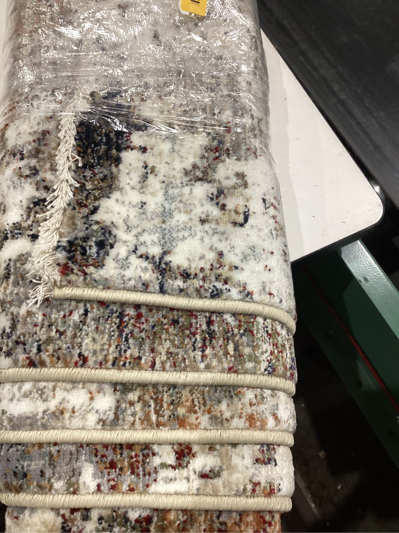 Condition photo showing Good Condition for origin 21 beige shimmer 8 x 10 (ft) loomed polyester beige rectangular indoor abstract spot
