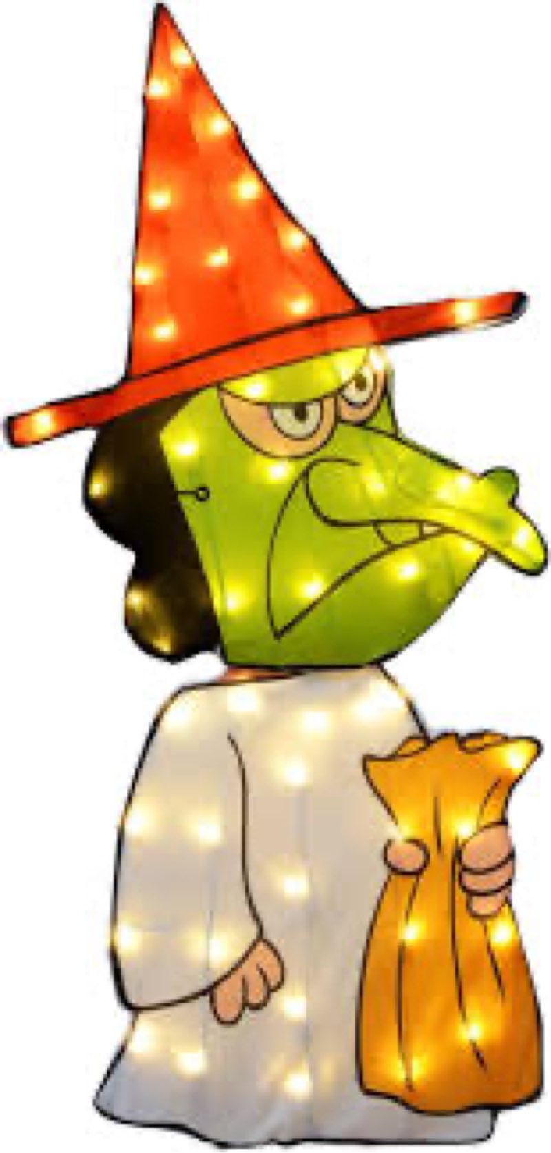 Peanuts 2 Dimensional Halloween Lighted LED Outdoor Indoor DÉCOR 32IN Ghost Green Witch Lucy