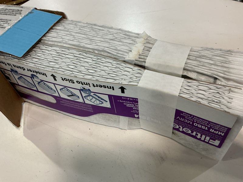 Condition photo showing Good Condition for filtrete 16x25x4 refillable air filter replacement, mpr 1550, merv 12, allergen bacteria & virus, 2 pack, use with reusable air filter frame of filtrete refillable air filter kit, for hvac, furnace 16x25x4 mpr 1550 refill