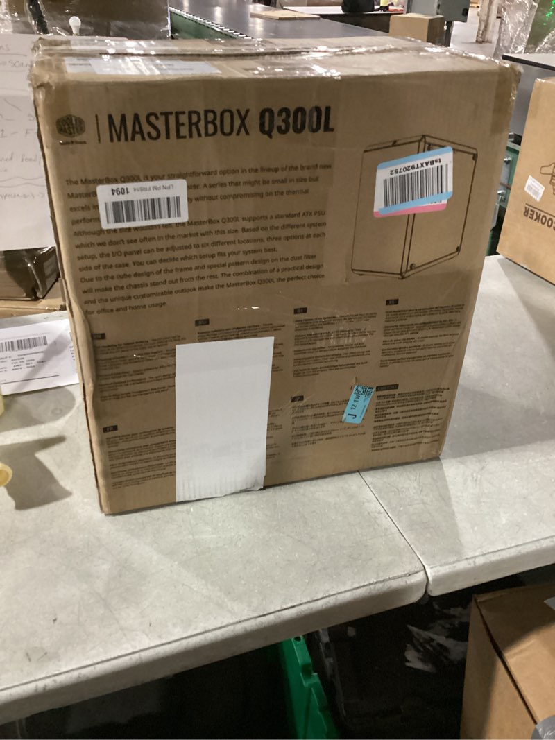 Condition photo showing New/Like New for Cooler Master MasterBox Q300L Micro-ATX Tower with Magnetic Design Dust Filter, Transparent Acrylic Side Panel, Adjustable I/O & Fully Ventilated Airflow, Black (MCB-Q300L-KANN-S00)