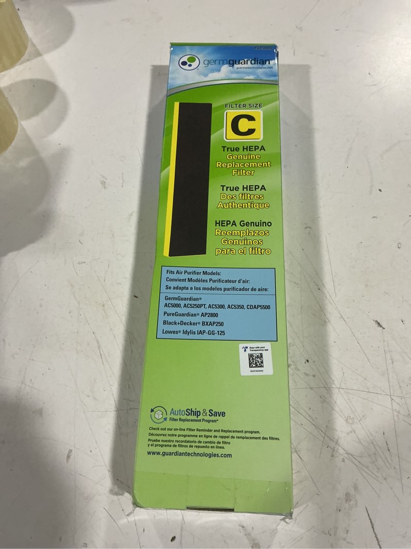 Condition photo showing New/Like New for germ guardian flt5000 true hepa genuine air purifier replacement filter c for germguardian ac5000e, ac5250pt, ac5300b, ac5350b, cdap5500, and more hepa pure 1.0