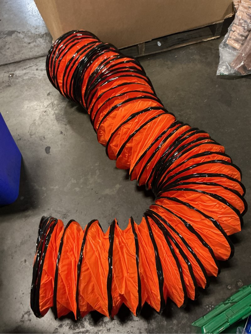 Condition photo showing As Is for 16ft ducting hose 8 inch pvc flexible duct hosing with adjustable rope for utility blower exhaust fan