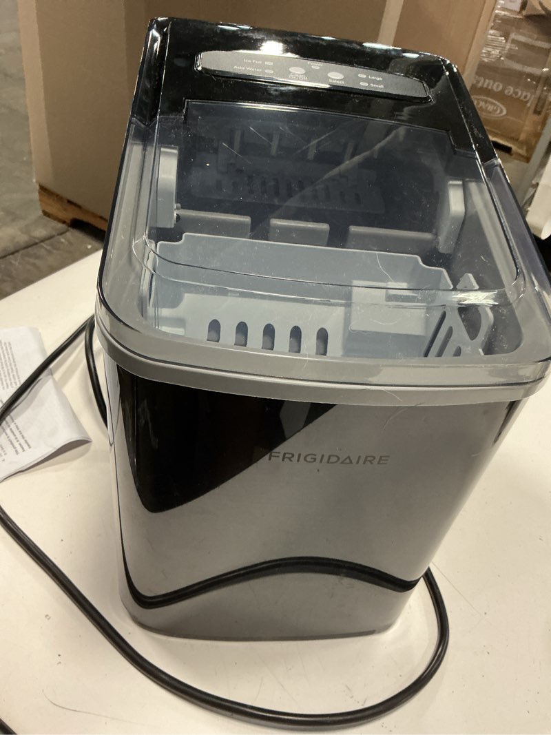 Condition photo showing Good Condition for frigidaire countertop portable, 26 lb per day bullet ice maker machine (black stainless steel)
