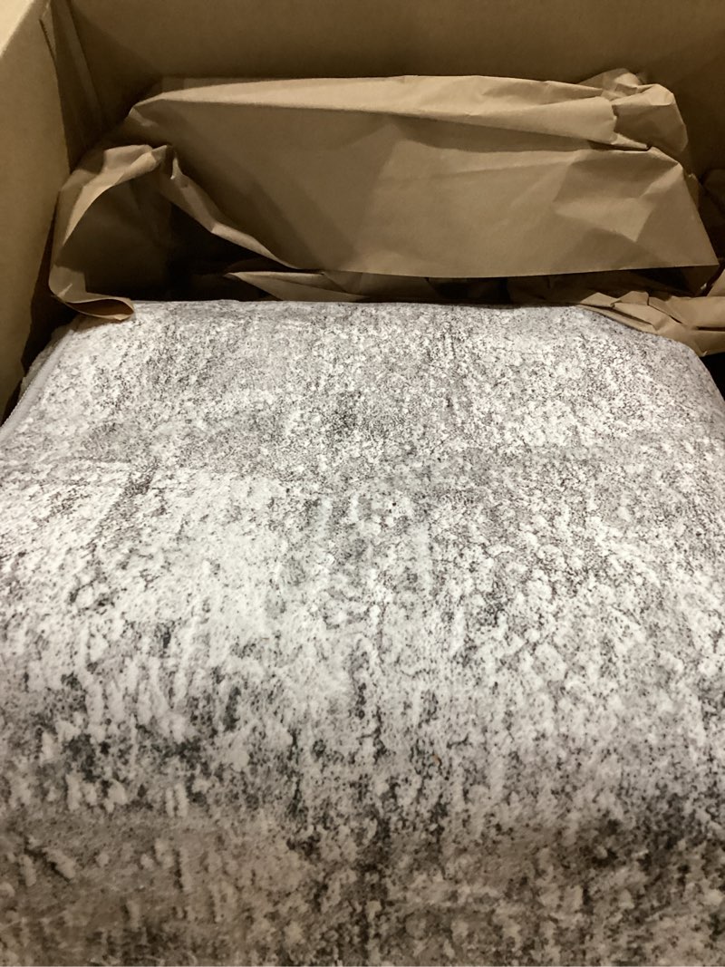 Condition photo showing As Is for *similar to stock photo* Washable Abstract 8X10 Rug: Living Room Area Rugs Non-Slip Backing Neutral Stain Resistant Carpet for Bedroom Farmhouse Large Soft Indoor Mats for Dining Room Office Entry 8X10 Grey 8' x 10' (Rectangular) Grey