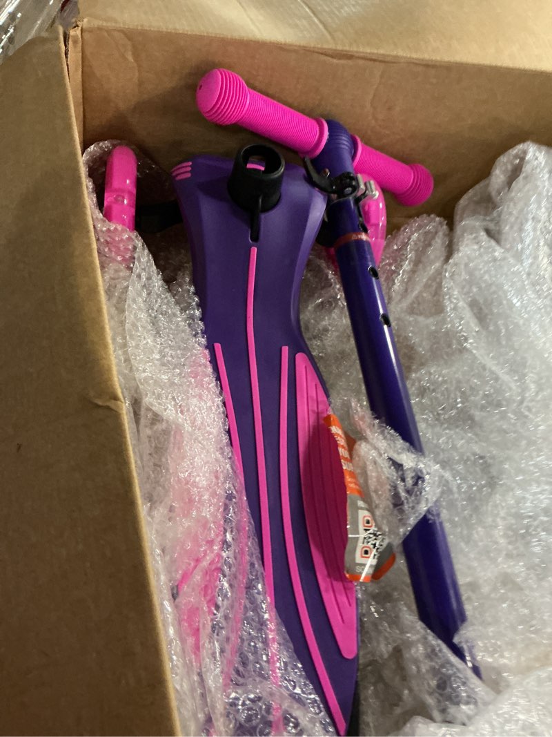 Condition photo showing As Is for gotrax ks1 kids kick scooter, led lighted wheels and 3 adjustable height handlebars, lean-to-steer & widen anti-slip deck, 3 wheel scooter for boys & girls ages 2-8 and up to 110 lbs purple