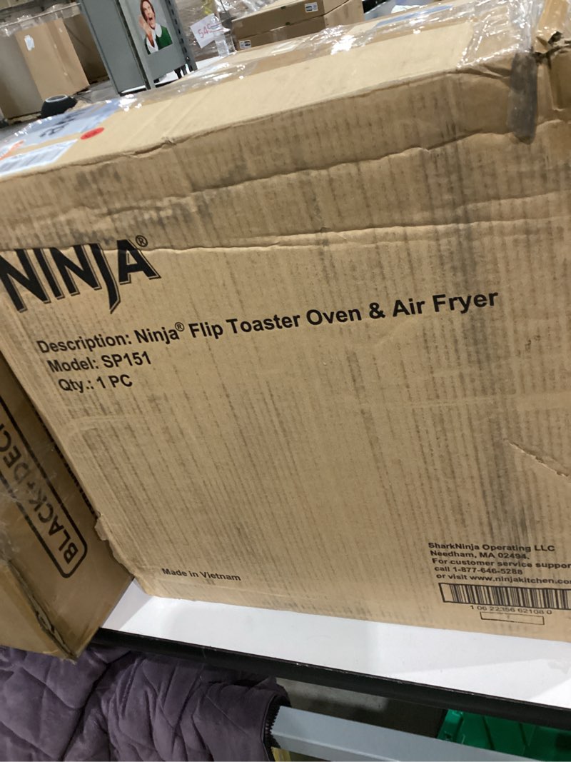 Condition photo showing Good Condition for Ninja Air Fryer Toaster Oven Combo | 8-in-1 Functionality | Flip Up & Away for Storage Space | Air Fry Basket, Sheet Pan, Wire Rack & Removable Crumb Tray |1800 Watt | Stainless Steel | SP151 Stainless Premium 8-in-1 Flip Oven