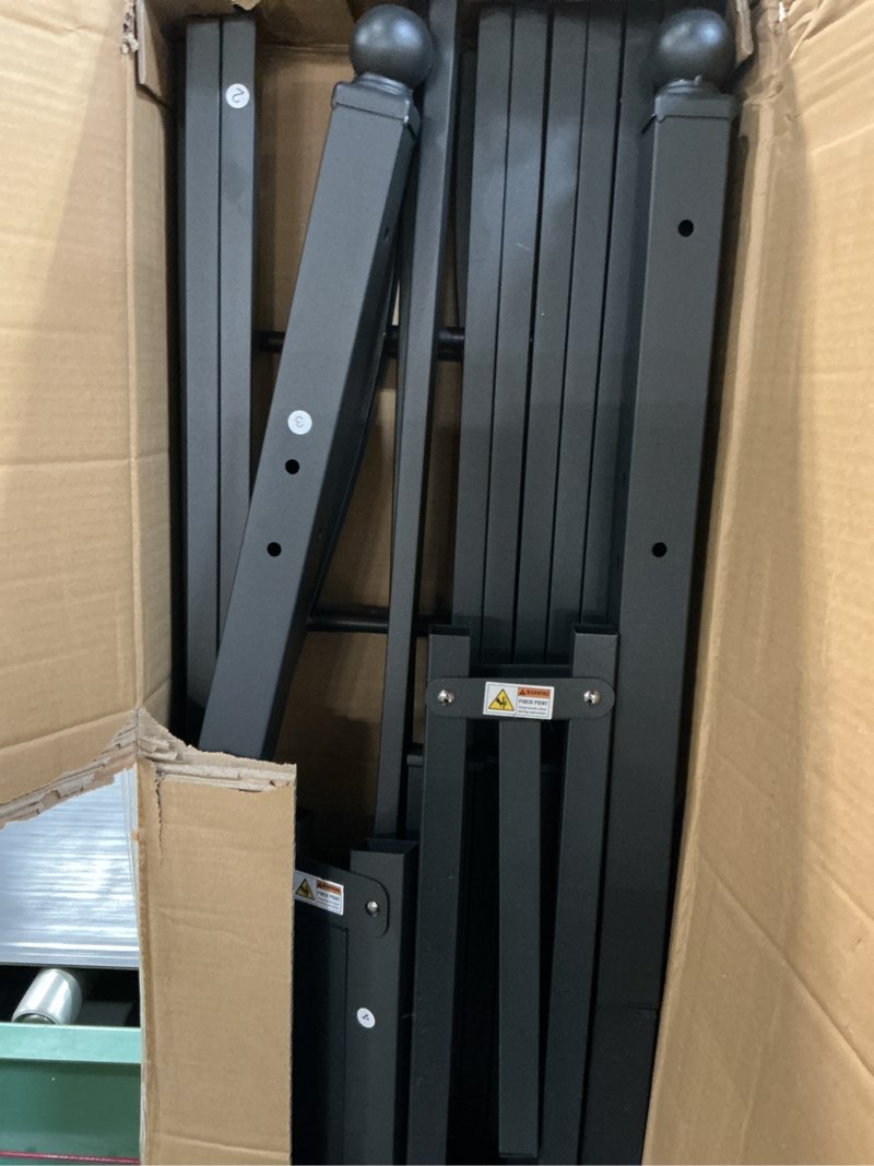 Condition photo showing Good Condition for metal queen bed frames, noise-free design & underbed storage heavy duty queen size bed frames with headboard no box spring needed/tool-free assembly black queen