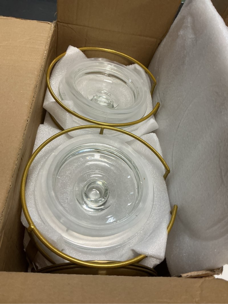 Condition photo showing Good Condition for drink dispensers for parties, 2 pack 1 gallon beverage dispenser with stand, drink dispenser with glass lid, juice dispensers for parties