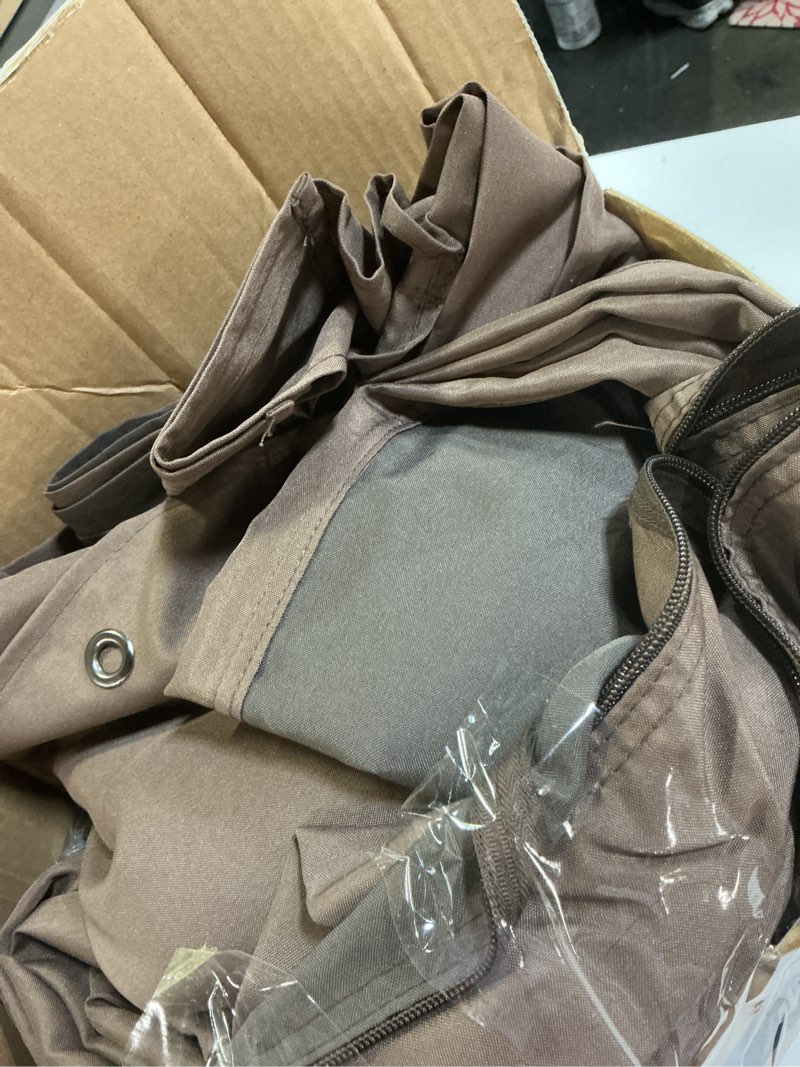 Condition photo showing Good Condition for bps 10' x 12' gazebo privacy curtains with double zipper, 4-panels side wall universal gazebo side panels replacement for patio, outdoor canopy, garden and backyard (curtain only) coffee & brown 10' x 12'
