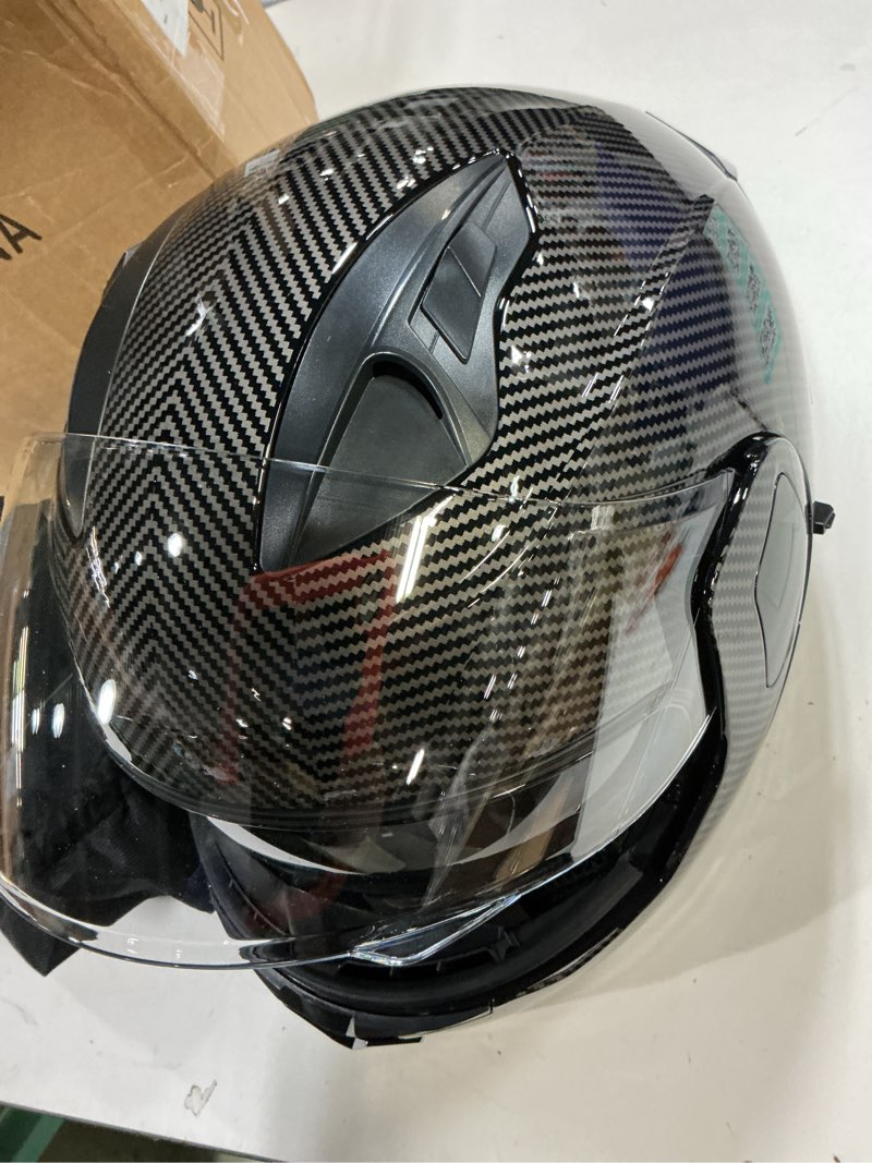 Condition photo showing Good Condition for SPARK DOT Approved Modular Flip-Up Dual Visor Motorcycle Full Face Helmet for Adults Men & Women (Carbon Fiber, X-Large) Carbon Fiber X-Large
