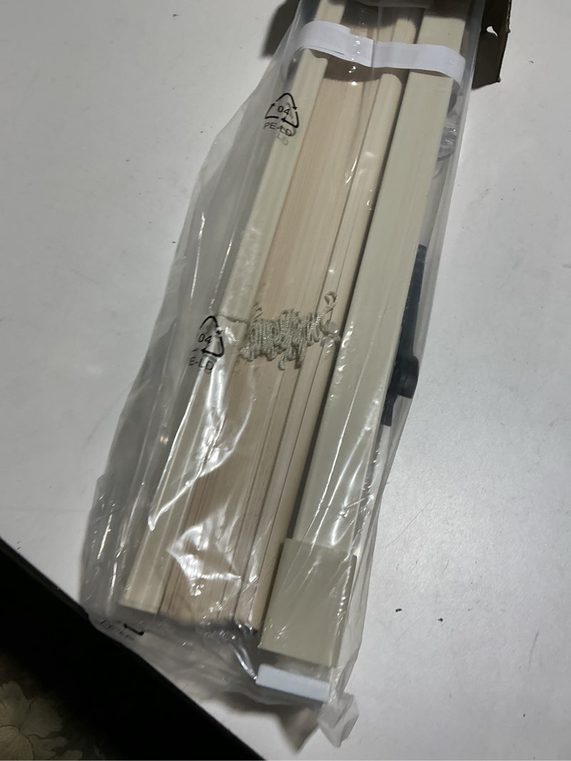 Condition photo showing Good Condition for LazBlinds No Tools No Drill Cordless 1" Vinyl Mini Blinds, 100% Privacy S-Curve Blinds for Indoor Windows, Room Darkening Horizontal Window Blinds and Shades for Home, 31" W x 48" H, Beige Beige 31" W x 48" H