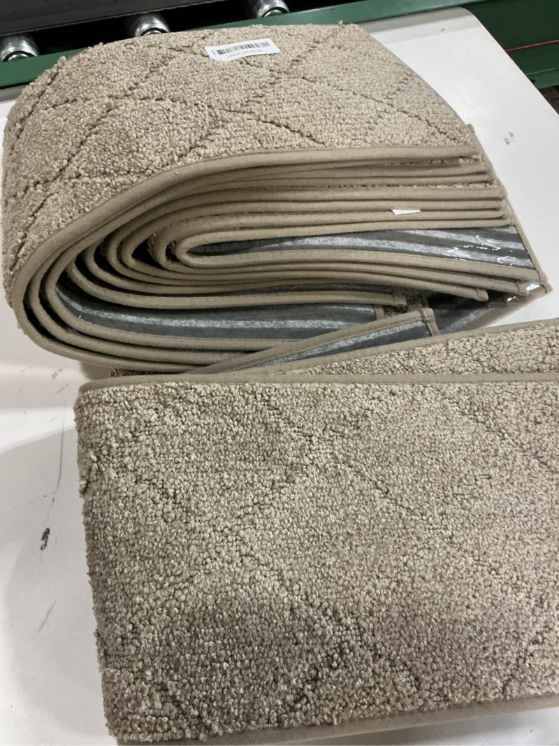Condition photo showing Good Condition for 15 pcs,COSY HOMEER Edging Stair Treads Non-Slip Carpet Mat 28inX9in Indoor Stair Runners for Wooden Steps, Edging Stair Rugs for Kids and Dogs, 100% Polyester TPE Backing (15pc, Beige) Beige 28 x 9 inches (15 pieces)
