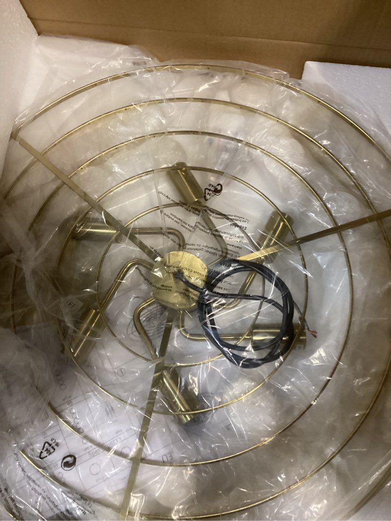 Condition photo showing New/Like New for 23.6 Inch Modern Crystal Ceiling Light Round Golden Crystal Chandelier Flush Mount Crystal Decorative Light Fixture Suitable for Living Room Bedroom Modern Chandelier Crystal Light Ceiling Lamp