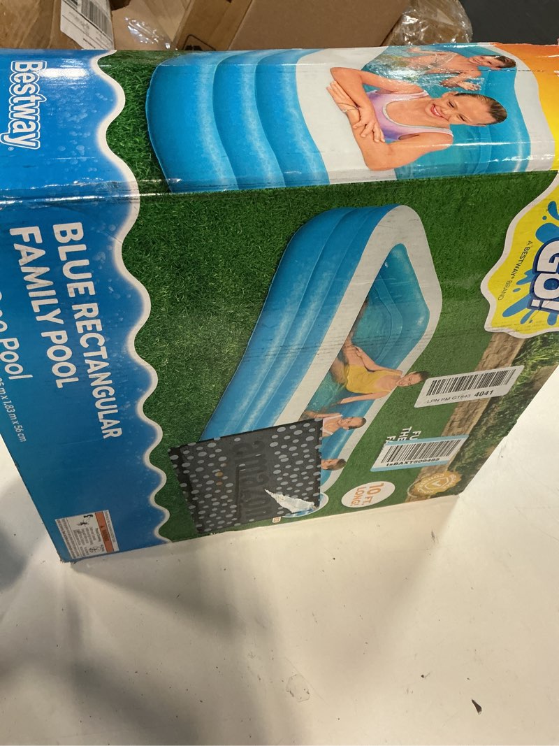 Condition photo showing New/Like New for bestway h2ogo! blue rectangular inflatable family pool (10' x 6' x 22") blue rectangular pool (large)