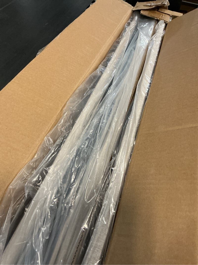 Condition photo showing As Is for rolanstar twin bed frame with led lights and charging station, wood storage headboard and under bed storage, metal platform bed, easy assembly, no box spring needed, grey grey twin no drawer (imcomplete)