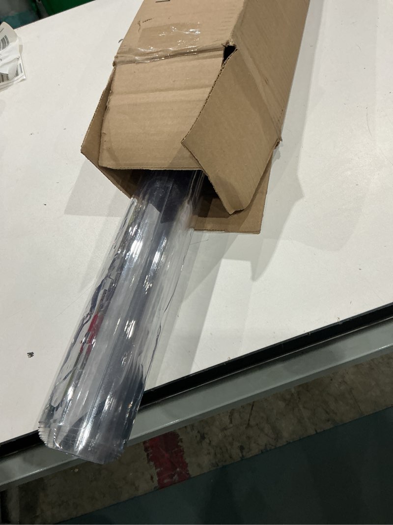 Condition photo showing As Is for (similar)))))))clear table protector  thick plastic table cover, waterproof pvc clear table cover protector, desk mat writing desk pad for desktop, coffee & dining room tabletop 36\" x 60\" (rectangular) crystal clear