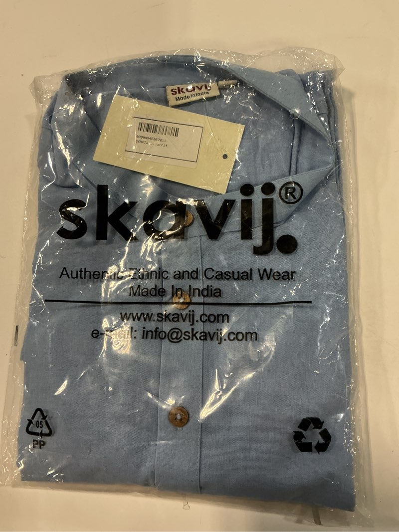 Condition photo showing New/Like New for skavij men's cotton kurta long sleeve casual henley shirt. size xl