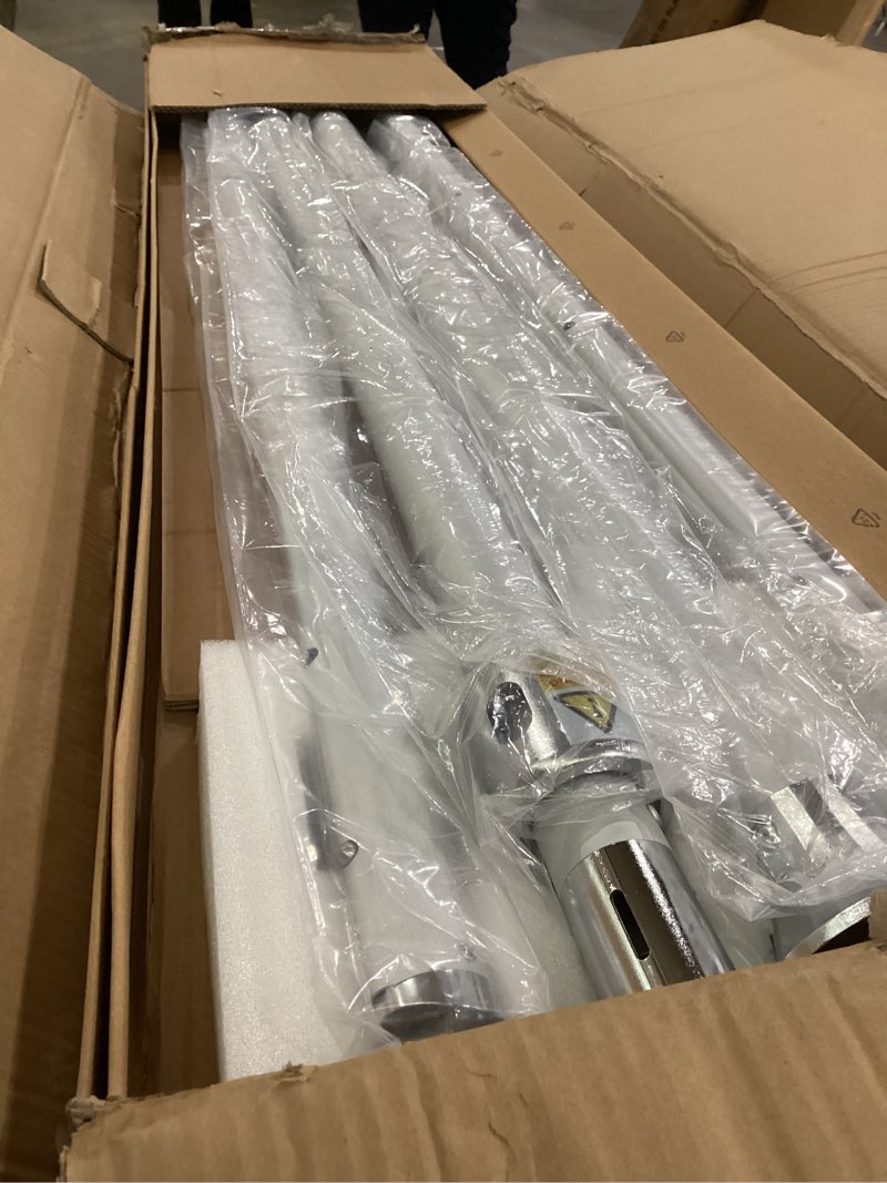 Condition photo showing Good Condition for 10x10ft Double Crossbar Pipe and Drape Stand Kit, Heavy Duty Backdrop Stand Adjustable, Sturdy Metal Back Drop Decoration Frame with Flat Base for Parties, Flower Wall, Wedding,Trade Shows, Photo Shoot Silver 10ftx10ft-Double Crossbar