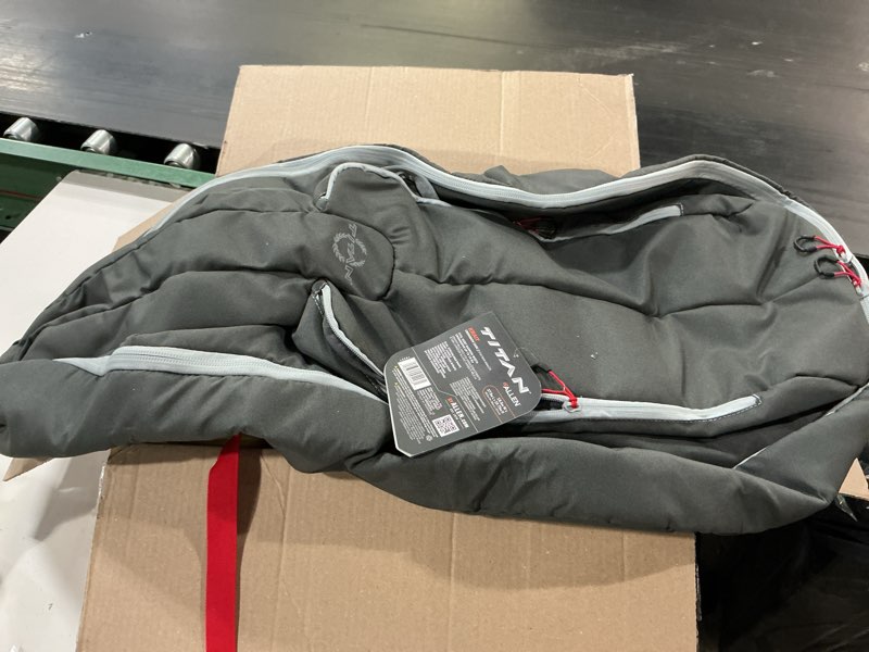 Condition photo showing New/Like New for allen company titan krait crossbow case (37"x19.5") fits most narrow width bows - gray/red - padded case - carry handle, backpack straps - 2 oversized pockets for bolts, quivers - crossbow accessories