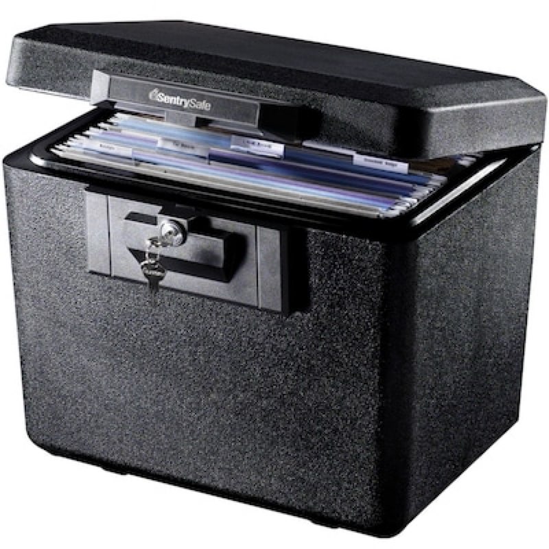 sentrysafe 0.61-cu ft fireproof file safe box