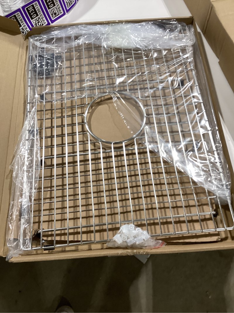 Condition photo showing Good Condition for serene valley sink bottom grid 21" x 15-1/2", centered drain with corner radius 3/8", sink protector svh2116c