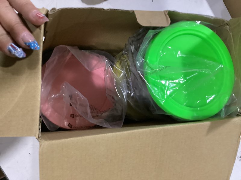 Condition photo showing As Is for missing 1    stainless steel fit for ninja creami deluxe containers– 4 pack, compatible with ninja creami cn501co,nc501, nc500 delux xl series, silicone lids, bpa-free, dishwasher safe, 5 years warranty
