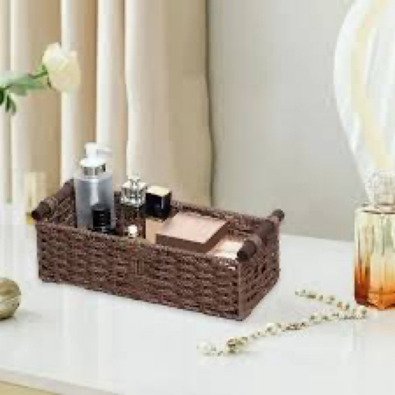 Toilet Paper Storage Basket Bathroom Counter Organizer Wicker Baskets for Organizing Cute Basket for
