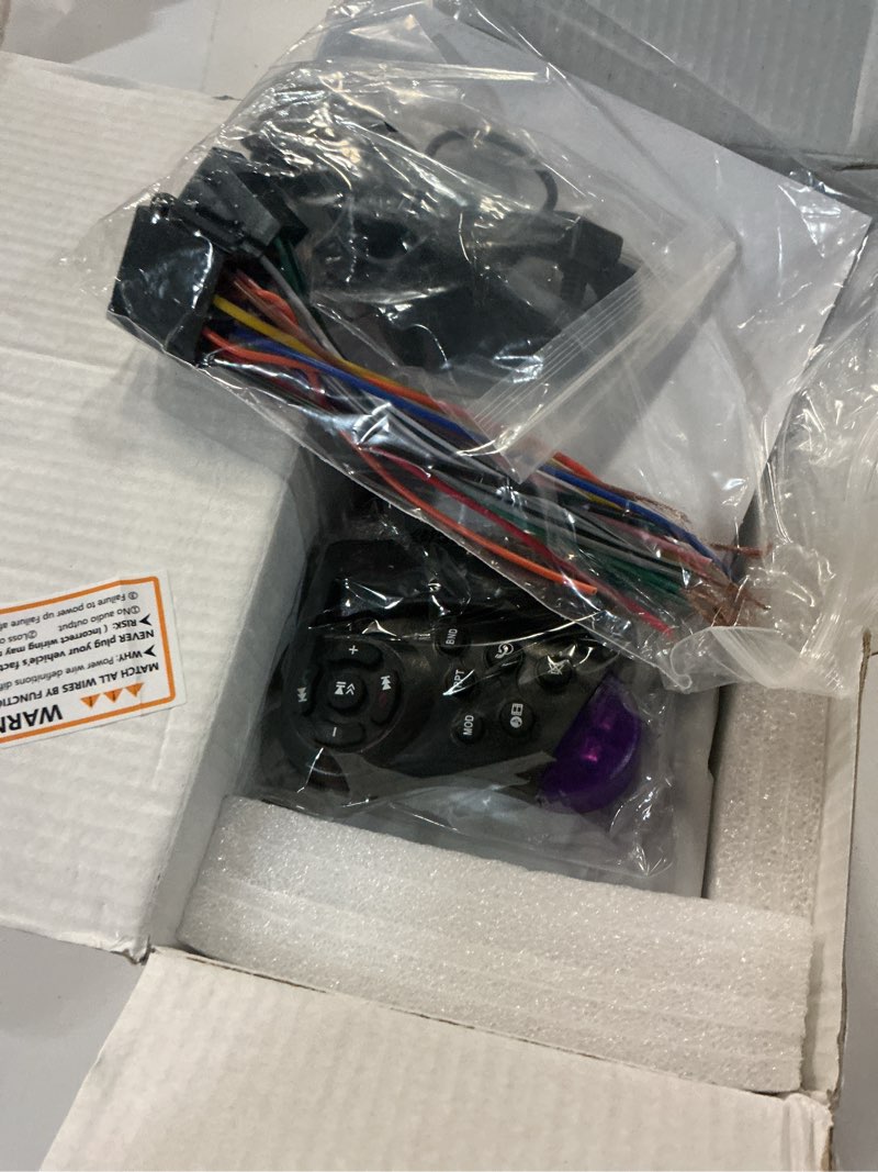 Condition photo showing New/Like New for single din radio car stereo with wireless apple carplay,single din touchscreen radio,car radio bluetooth support android auto,mirror link,car radio with backup camera gps usb fm/am eq mic (black)