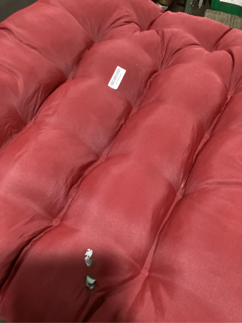 Condition photo showing Good Condition for outdoor hanging egg chair cushion replacement, thicken egg chair cushion waterproof basket eggs chairs cushion with headrest pillow, u-shaped cushions for hanging eggs chairs swing (red)