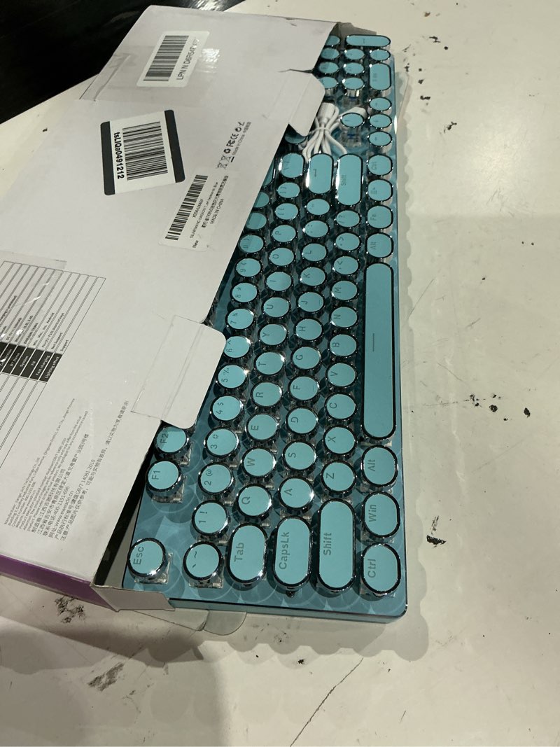Condition photo showing Good Condition for seunkwang eweadn tk950 typewriter keyboard wireless mechanical keyboard, 104 keys aesthetic typewriter keyboards with white backlit, anti-ghosting, blue switch bluetooth/2.4ghz/wired keyboards-blue
