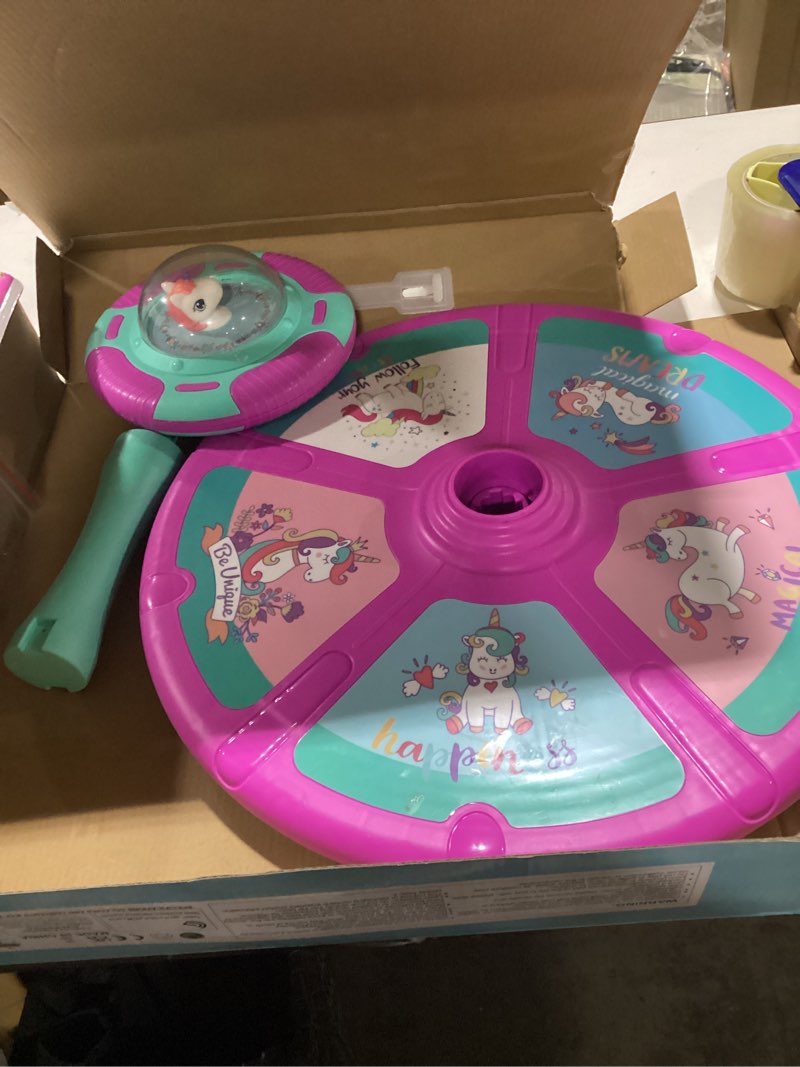 Condition photo showing Good Condition for Unicorn Sit and Spin Toy for Toddlers Girls Ages 1-3 2-4, Birthday Gift for 2 3 4 Years Old Girl, 360° Spin Seat Kids Indoor Interactive Sensory Toy with LED & Music