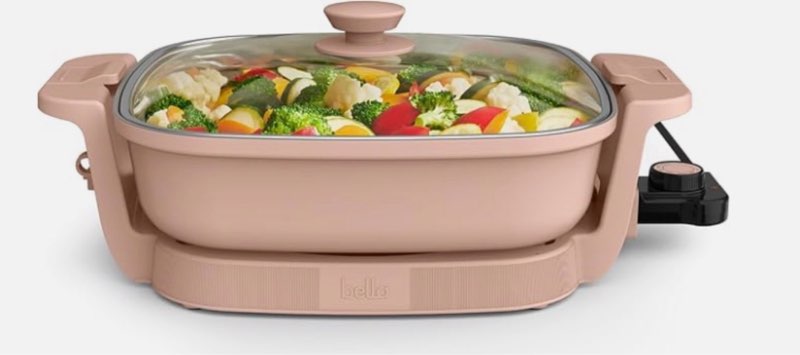 bella Make & Take Electric Skillet, Fits-anywhere™ kitchenware, EverGood™ Ceramic Coating, Adjustabl