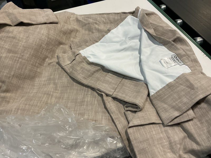 Condition photo showing Good Condition for quince 1 panel textured cotton true blackout curtain 48”x96” ivory