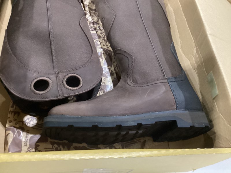 Condition photo showing Good Condition for size 10!!! lacrosse snake country 17\" snake boots for men - pull-on, non-insulated, prairie outsole for tractio
