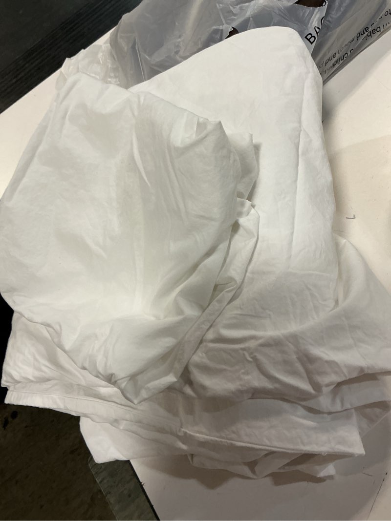 Condition photo showing As Is for european linen duvet cover set solid: white size: king/cal king 