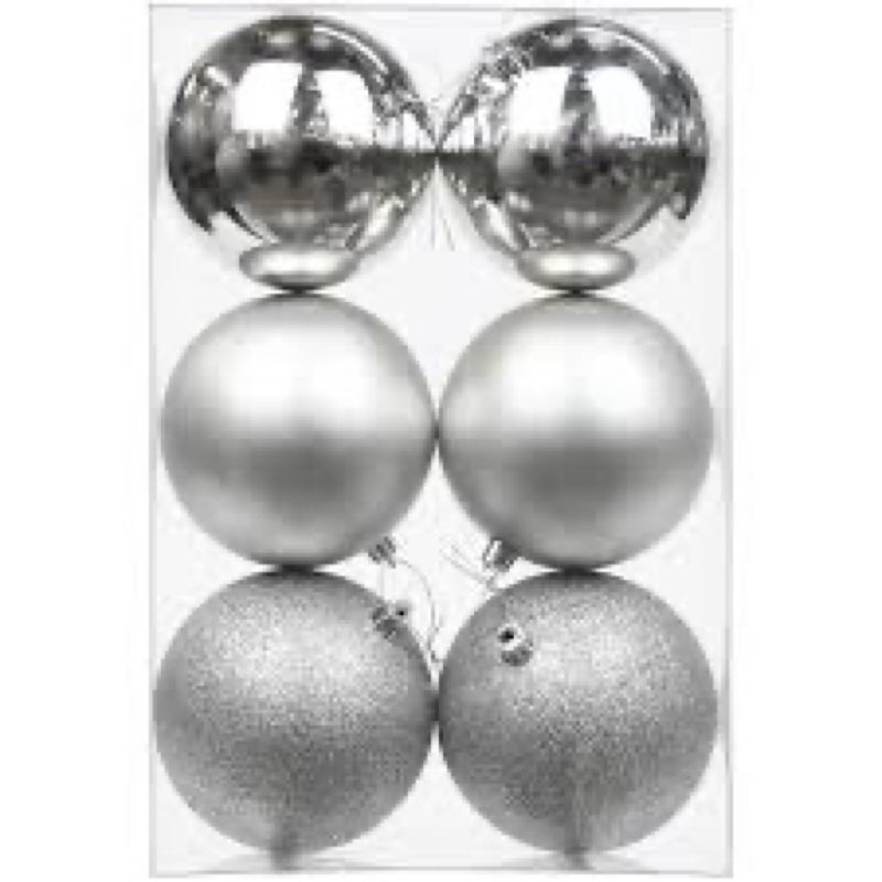 Large Christmas Balls Shatterproof Silver 32 pcs  Christmas Ornaments Christmas Ornaments Balls for Christmas Tree Holiday Wedding Party Decoration 