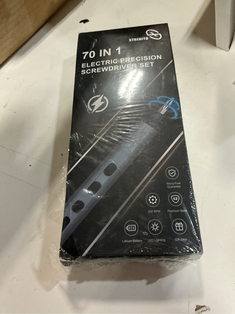Condition photo showing New/Like New for strebito mini electric screwdriver set, 70 in 1 small electric screwdriver - 64 s2 preicison bits, 5 torque settings, 4 led lights, mini power screwdriver repair tool kit for pc electronic (standard)