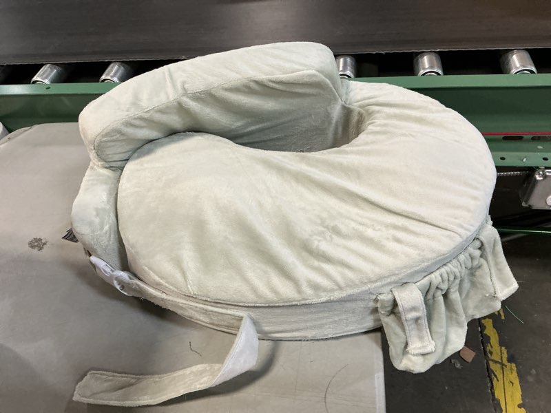 Condition photo showing As Is for My Brest Friend Nursing Pillow - Deluxe - Enhanced Comfort w/Slipcover - Ergonomic Breastfeeding Pillow for Ultimate Support for Mom & Baby - Adjustable Pillow W/Handy Side Pocket, Spring Green