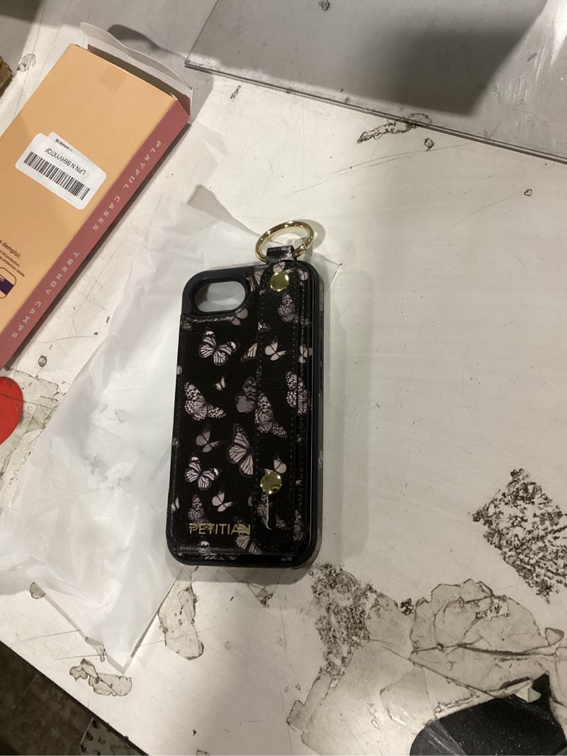 Condition photo showing Good Condition for petitian for iphone 11 case with wallet - women girls cute girly aesthetic unique design leather credit card holder cardholder stand wristband for iphone 11, black butterfly black butterfly iphone 11