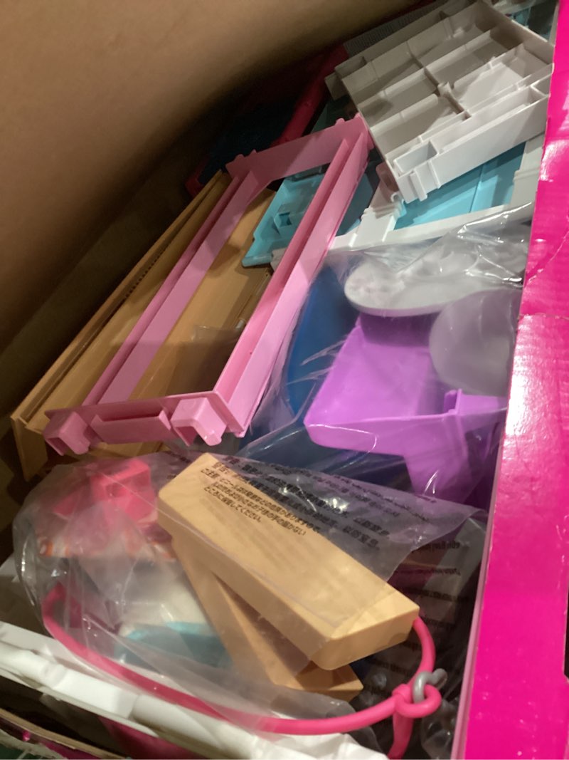 Condition photo showing As Is for Barbie 3-Story Townhouse Dollhouse with Elevator, Swing Chair, Furniture and Accessories, Fold for Portability and Travel (Amazon Exclusive)