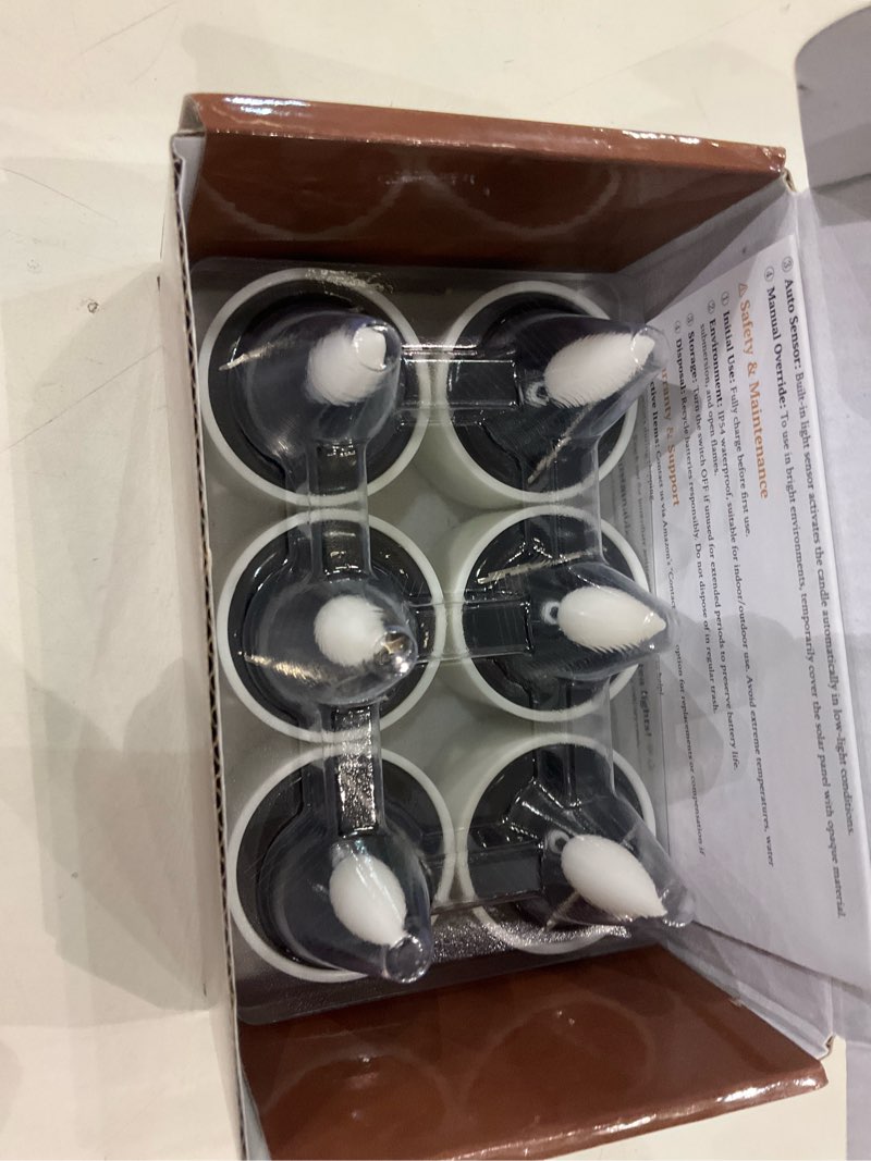 Condition photo showing New/Like New for SoulBay Solar Tea Lights Outdoor Waterproof, 6 Pack Small Flameless Flickering Small Bright LED Candles Lights with Dusk to Dawn Sensor for Lanterns Window Chandelier Garden Patio Deck Décor
