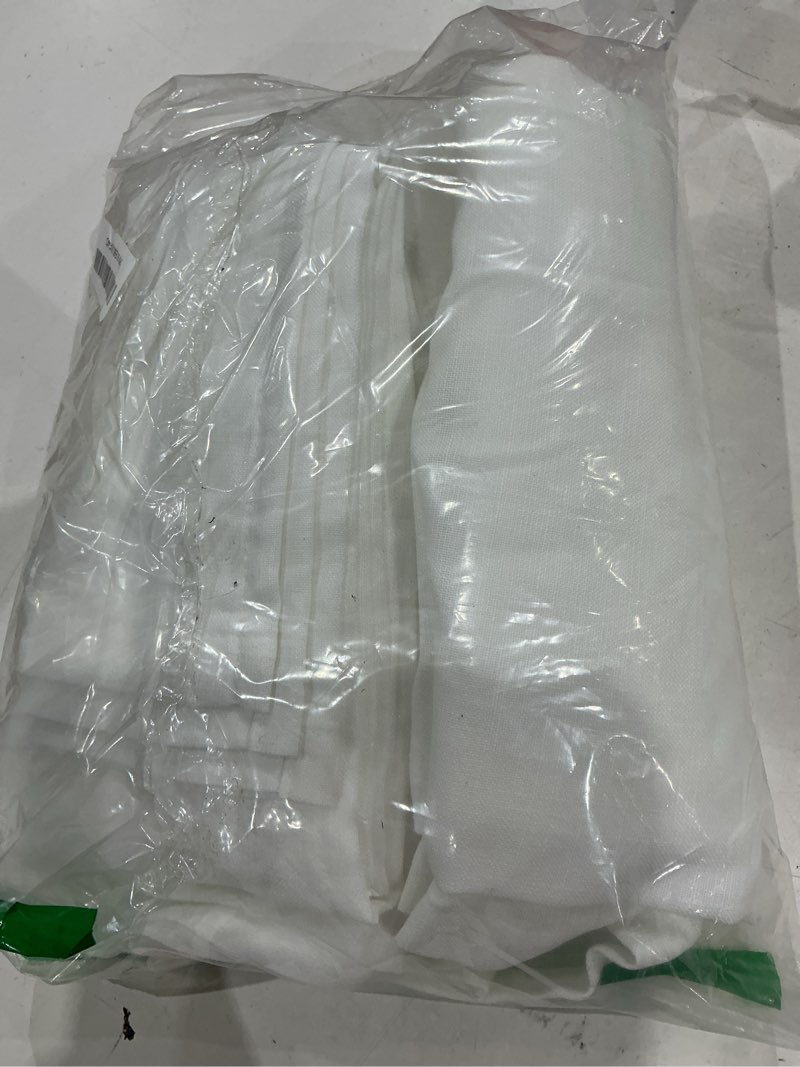 nanspring white linen curtains 84 inches long for living room back tab privacy semi sheer white drap