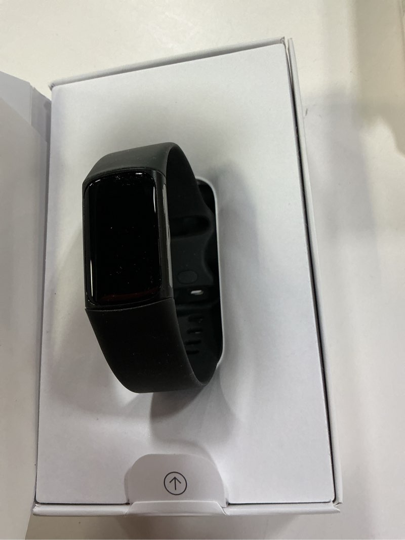 Condition photo showing Good Condition for Fitbit Charge 6 Fitness Tracker with Google apps, Heart Rate on Exercise Equipment, 6-Months Premium Membership Included, GPS, Health Tools and More, Obsidian/Black, One Size (S & L Bands Included) Black Case w/ Black Band Tracker