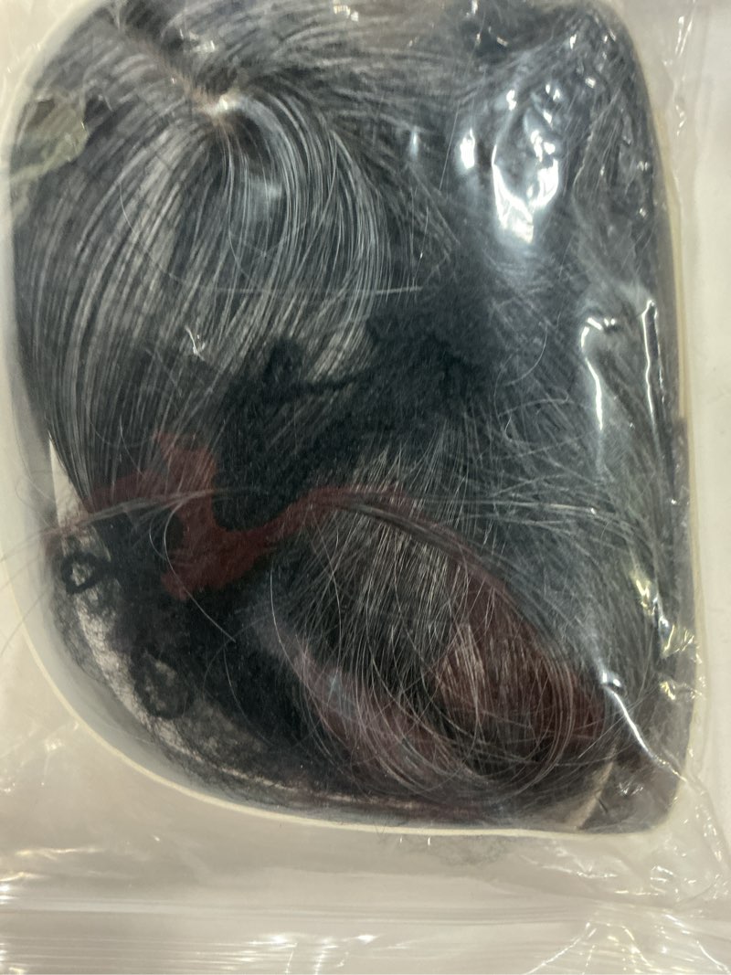 Condition photo showing New/Like New for HOOJIH Hair Topper, Long Layered Topper with Bangs for Women with Thinning Hair 14 Inch Slightly Curled Ends Wiglets Synthetic Fiber Pieces for Women - Dark Grey 14 Inch Dark Grey