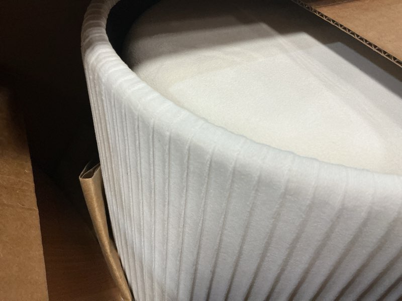 Condition photo showing Good Condition for ottoman with storage set of 2, velvet round storage ottoman, upholstered sponge vanity stool support 300lbs, multifunctional coffee table foot rest ottoman for living room bedroom, white