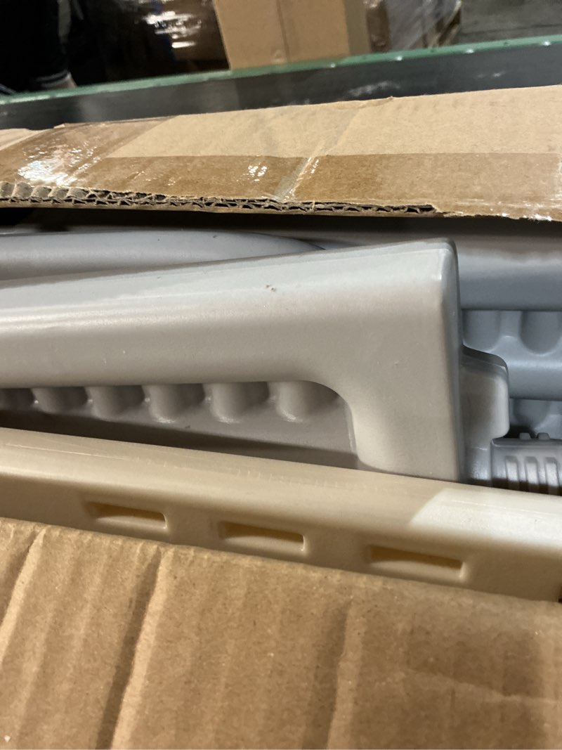 Condition photo showing Good Condition for Toddler Tower Kitchen Stool Helper,Foldable/Adjustable Height Kids StandingTower Stool W/CPC Certification,for Kitchen Counter Bathroom Sink Cooking Child Ladder for Toddlers W/Safty Rail(Khaki Grey)