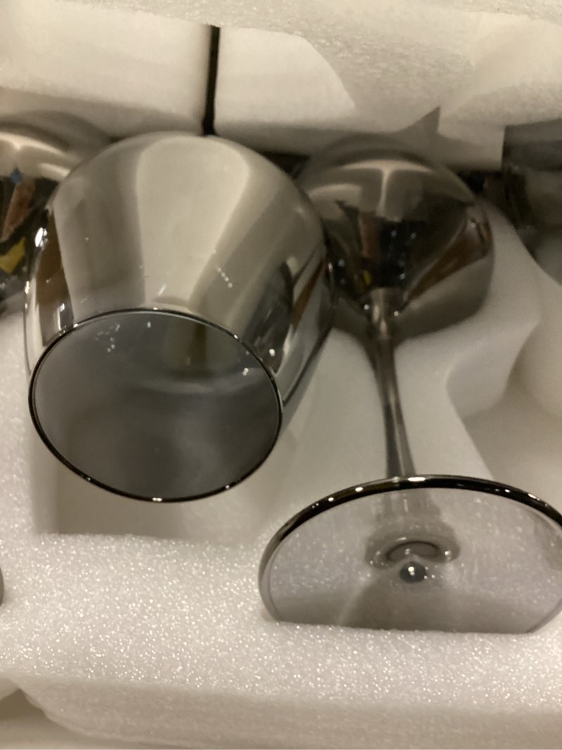 Condition photo showing New/Like New for ptsting wine glasses 15.5oz grey wine glasses set of 4 burgundy wine glasses for wine tasting, wedding gift, anniversary, christmas, birthday 15.5 ounces grey (4 pack)