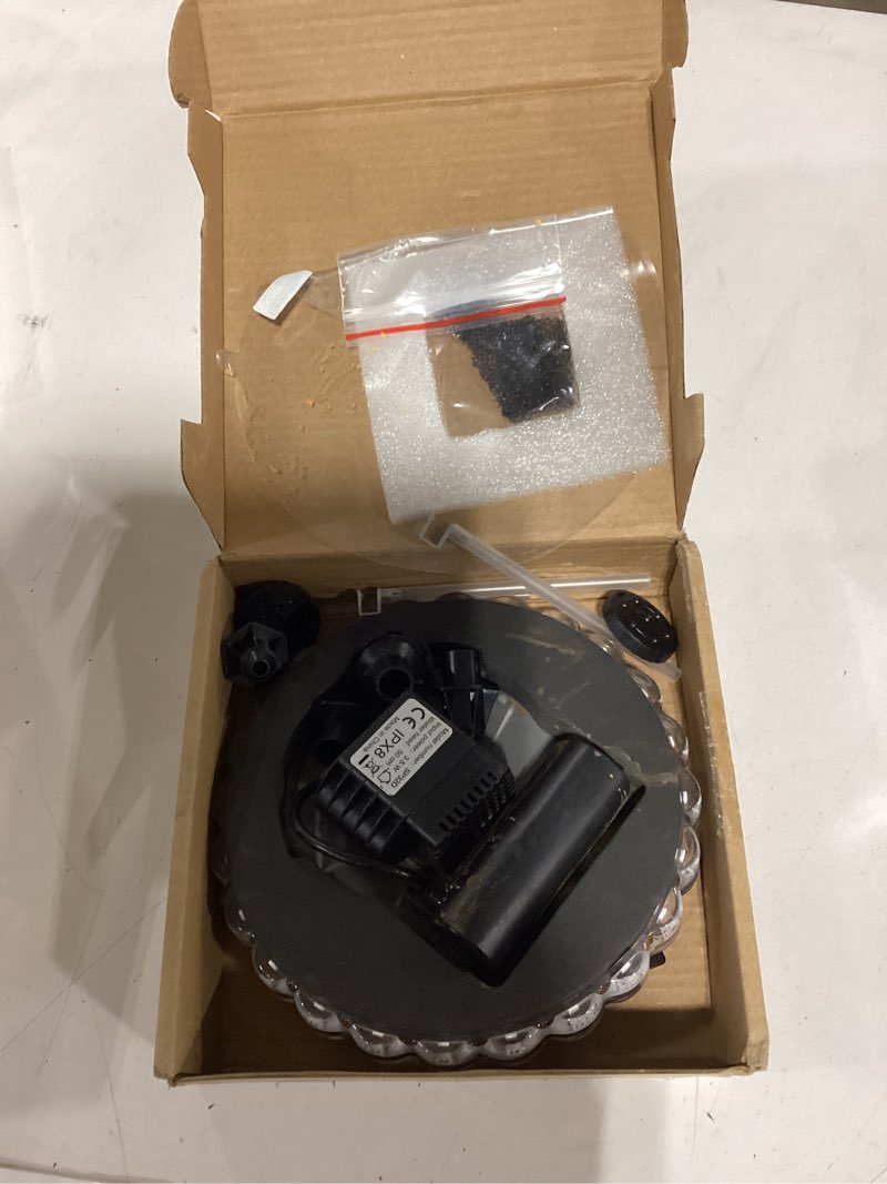 Condition photo showing Good Condition for yzert solar fountain colorful ring lights, 2026 3.5w solar water fountain with 2000mah battery, solar fountain pump for bird bath, pond, pool, outdoor