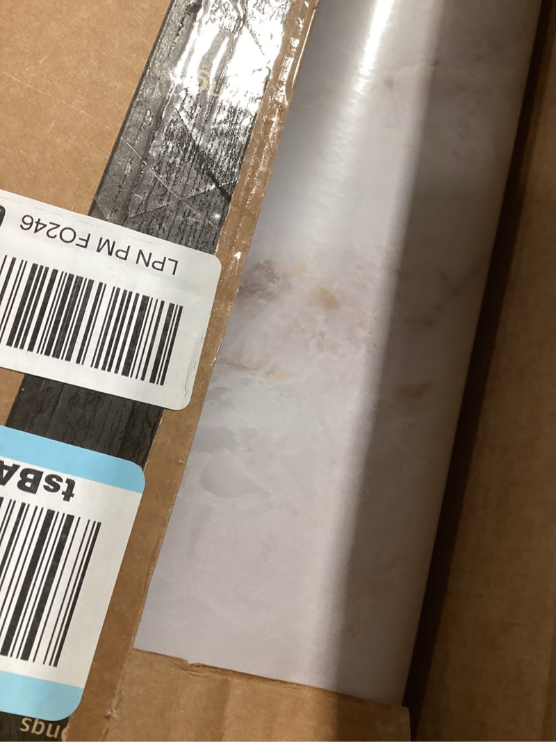 Condition photo showing Good Condition for practicalWs Glossy Marble Contact Paper Granite White/Grey Kitchen Countertop Cabinets Furniture Refurbishment Wall Paper Thick Removable Wallpaper Peel and Stick Wall Decor Vinyl Wrap 11.8"x78.7" 11.8" x 78.7" Gray/White